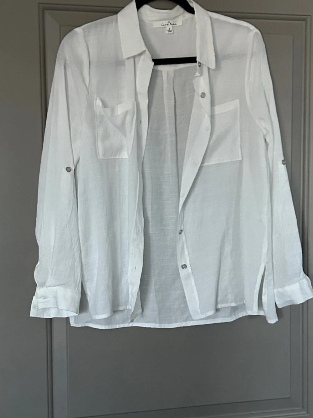 Love Tree White Lightweight Button-Up Shirt - Picture 1 of 11
